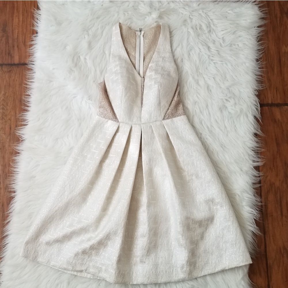 PHOEBE Couture Shimmer Fit Flare Dress